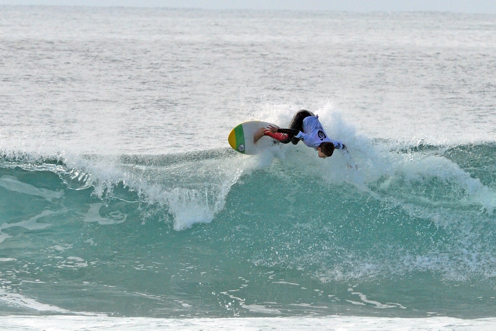 Queensland Grommet Surfing Titles at Coolum Beach. Max Deffenti. Picture: john mccutcheon