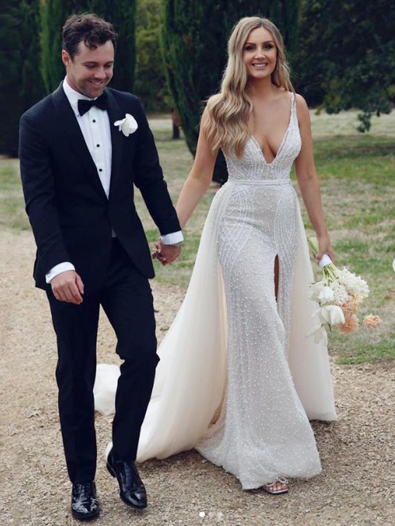 Homegrown international cricket star Travis Head tied the knot with partner Jess Davies at Carrick Hill. Picture: @travishead34 on Instagram