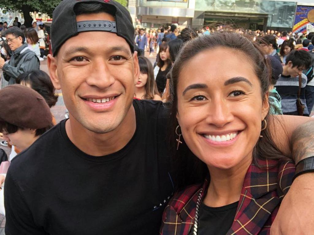 Israel Folau and his wife Maria.