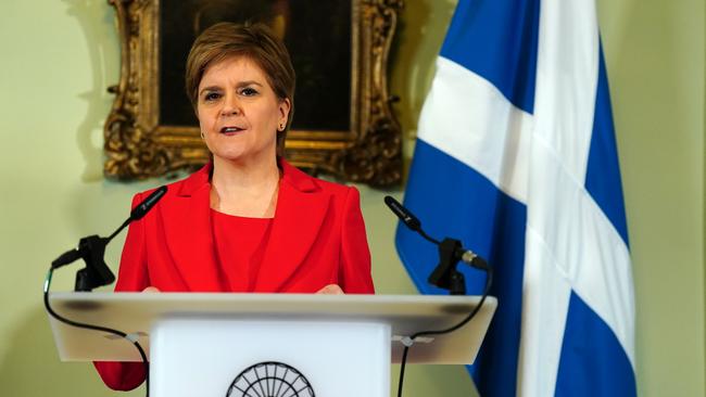 Nicola Sturgeon speaking at Bute House in Edinburgh where she announced she will stand down as First Minister of Scotland.