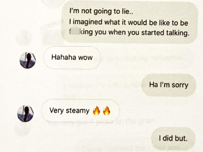 Instagram messages between Jarryd Hayne and the woman he sexually assaulted. Pictures: Supplied.