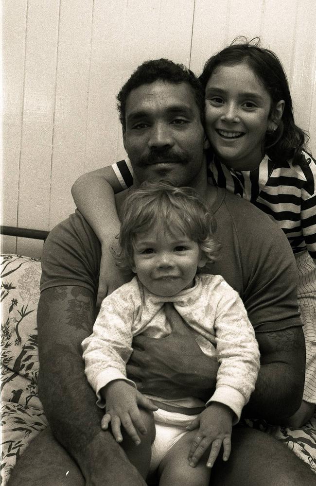 Joe Kilroy with children Joshua (18 months) and Jodie (10) in 1988.