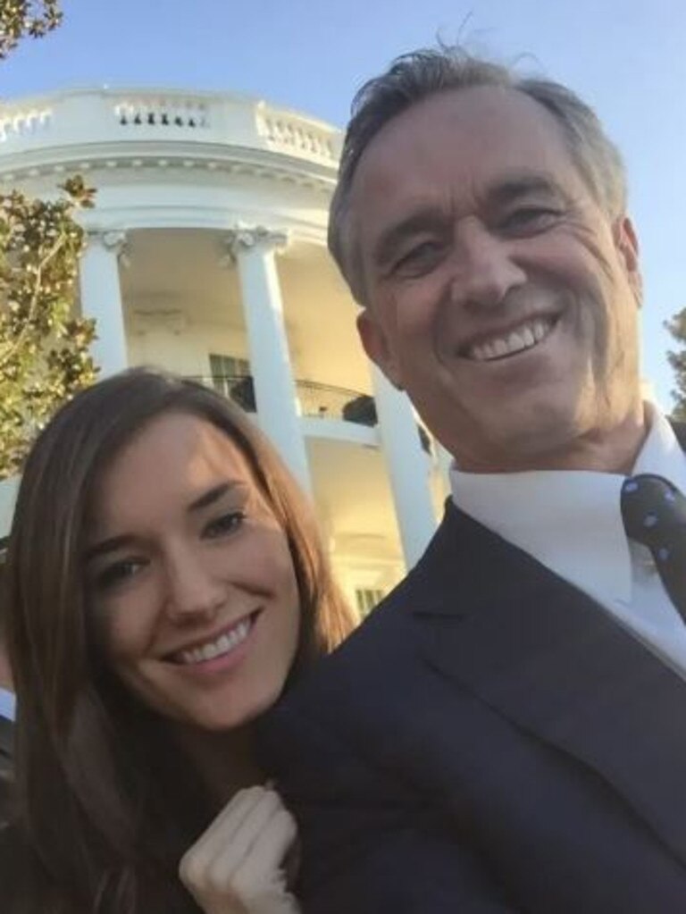 With her father outside the White House in 2021.