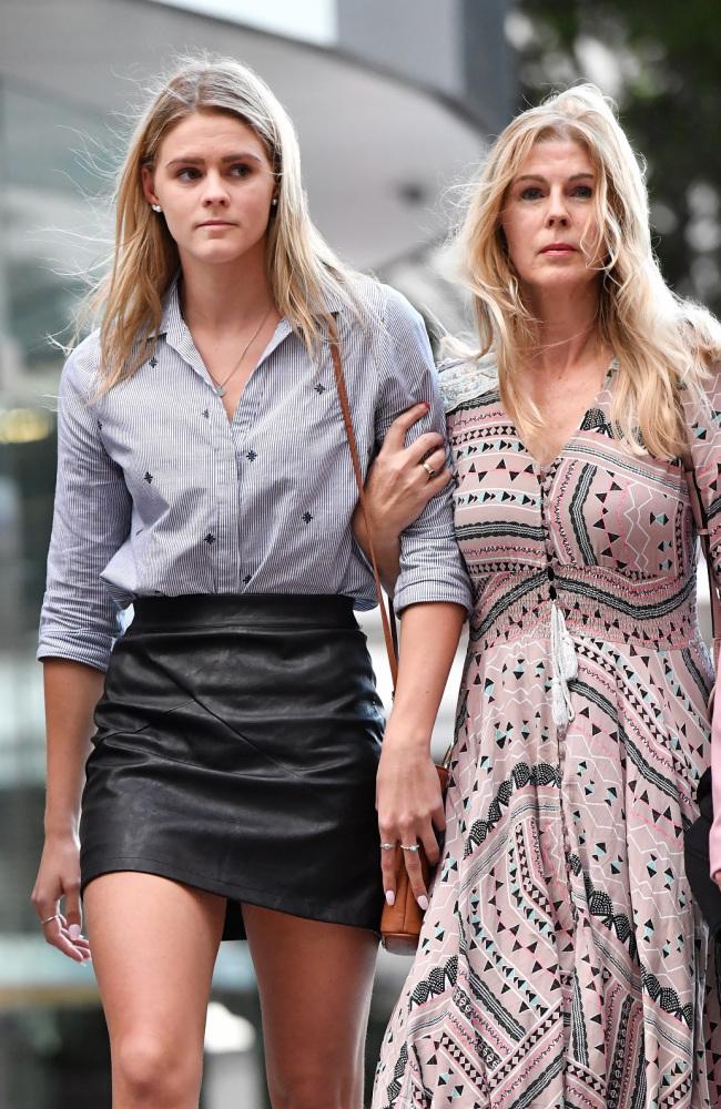 Shayna Jack and her mother Pauline leave the briefing in Brisbane. Picture: AAP