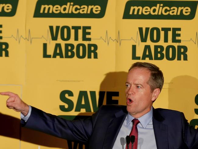 MELBOURNE, AUSTRALIA - JUNE 26: Opposition Leader Bill Shorten addresses the Labor volunteers save medicare rally at the Eley Park Community Centre in Blackburn South, Victoria, Australia. (Photo by Alex Ellinghausen - Pool/Getty Images)