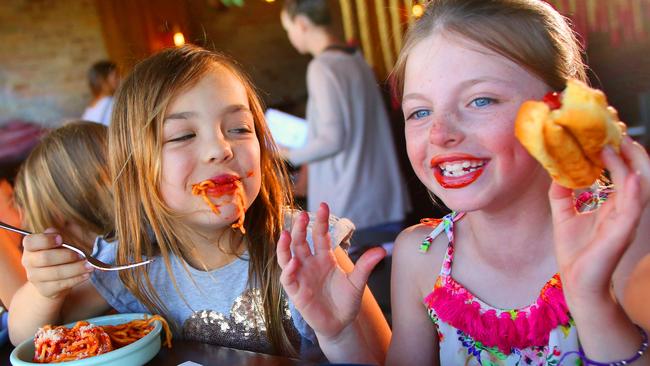 Charlotte Jones and Maya Martin tuck in at Barbuto.