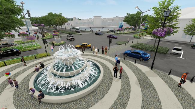 Anzac Park would get a major overhaul with paved plaza and beautiful fountain. PICTURE: SUPPLIED