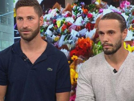 French nationals Damien Guerot, known as ‘Bollard Man’ and his mate Silas Despreaux who confronted the attacker.