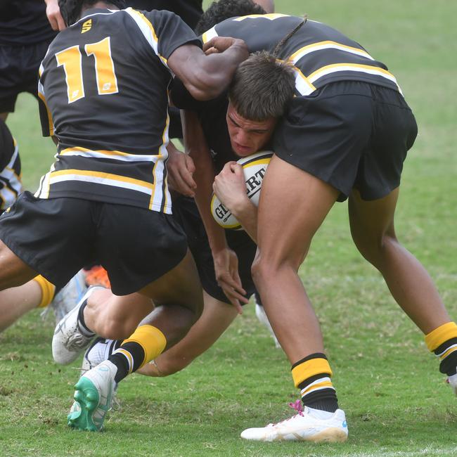 Malakaih Beals. QLD Rugby Union State Championships (17-18 years boys) at the Townsville Sports Precinct. Friday May 23. Metro East against Capricorn. Picture: Evan Morgan