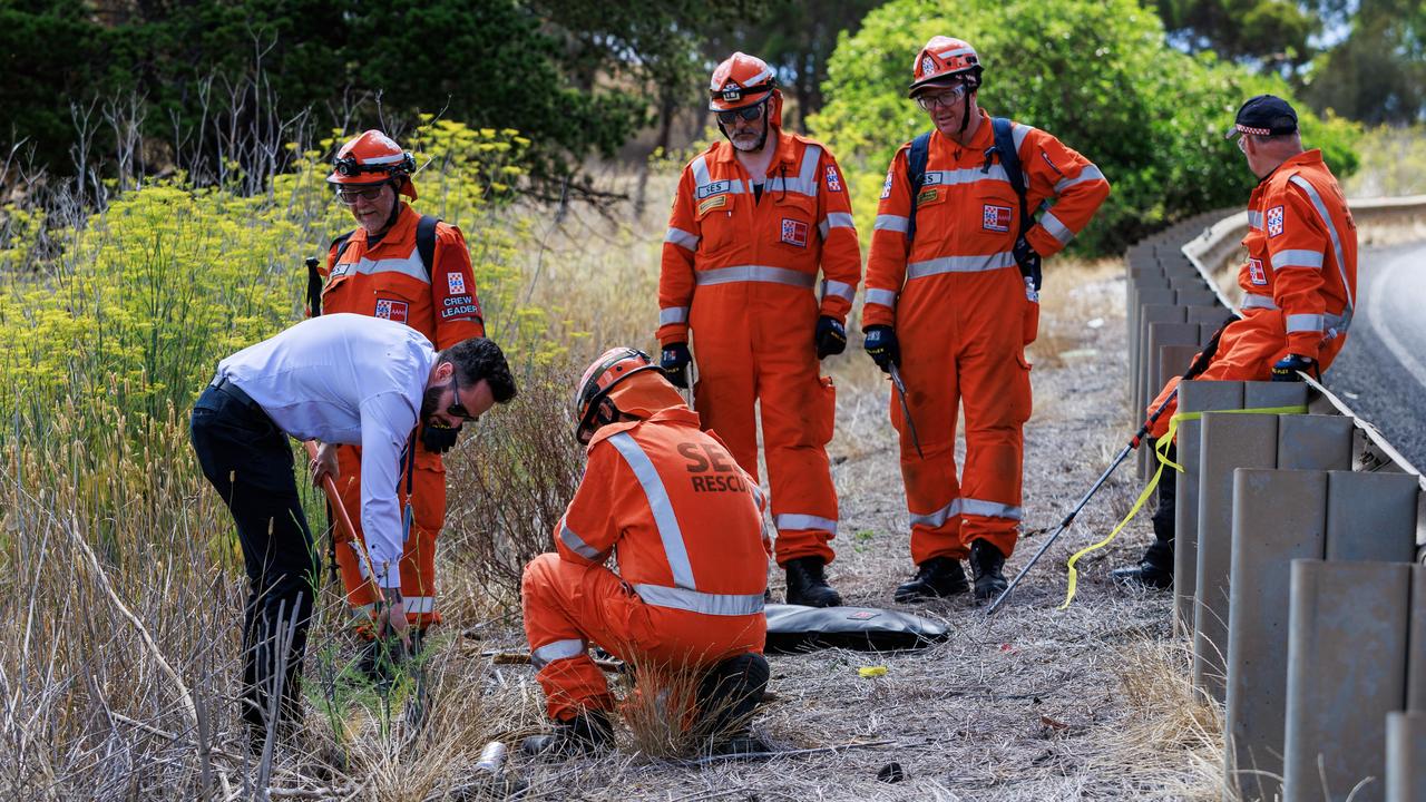 SES volunteers search bushland near Shelford as a part of a police investigation into the 2013 disappearance of Lorrin Whitehead. Picture: NewsWire / Aaron Francis