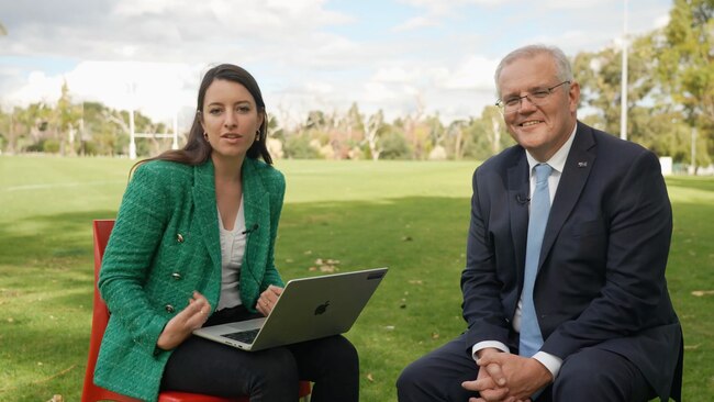 Prime Minister Scott Morrison and Olivia Caisley in Western Australia.