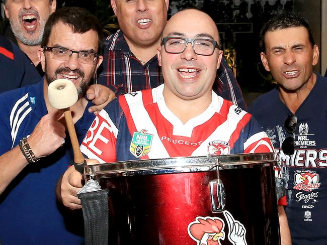 Roosters Chook Pen members pictured outside Easts in Bondi Junction, Sydney. 3rd October 2019. Picture by Damian Shaw