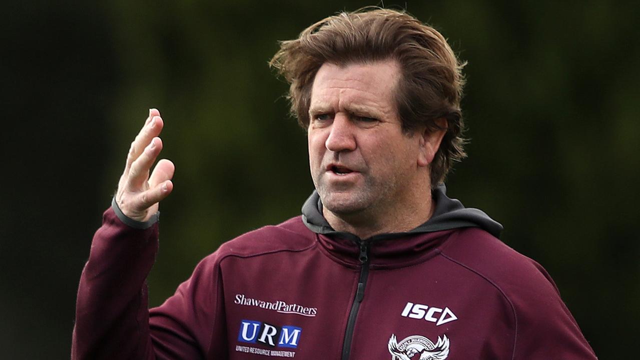 Manly coach Des Hasler was in fine form ahead of his side’s elimination final. Picture. Phil Hillyard