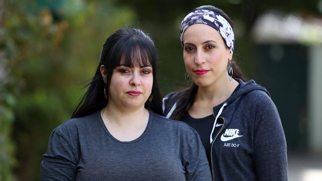 Dassi Erlich. left, with her sister Nicole Meyer. Picture: Aaron Francis.