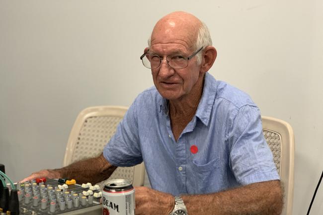 Earl Burchardt mans the control booth at the Sarina Country Music Family Afternoon. Picture: Duncan Evans