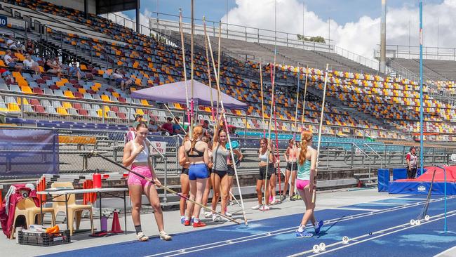 Action from the Queensland Athletics track and field championships at QSAC on Saturday March 15, 2025. Picture: Stephen Archer.