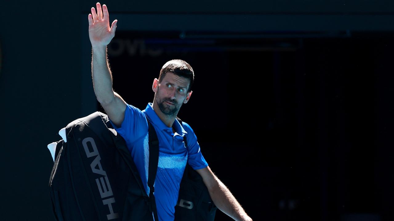 It was a sad departure for Novak Djokovic. (Photo by Darrian Traynor/Getty Images)