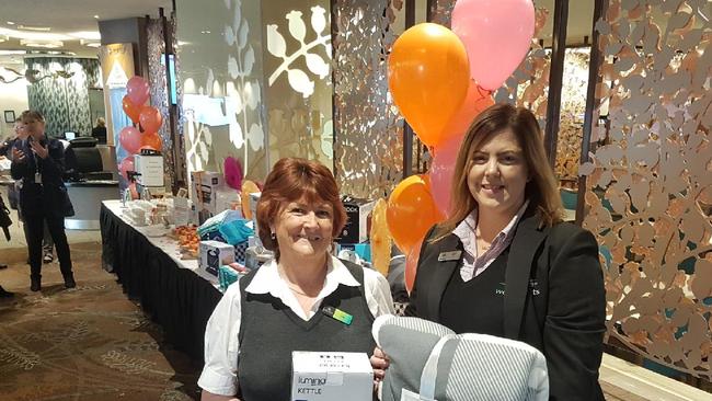 #DoSomething Day at West Leagues Club, at Leumeah. Macarthur Homeless Steering Committee chair Cathy Chopping and Wests Melissa Low. Picture: Daniel Zautsen