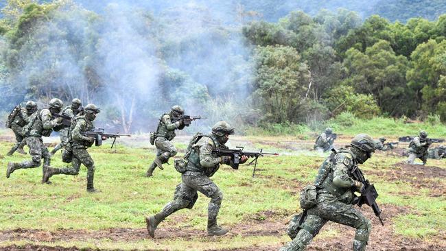 Taiwanese soldiers stage an attack during an annual drill at a military base in the eastern city of Hualien in 2018. Picture: Mandy Cheng/AFP