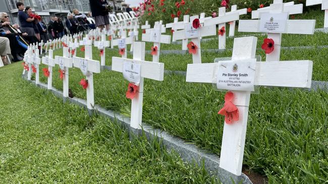 People from all over Warrnambool were present to pay their respects to the fallen soldiers at the War Memorial.