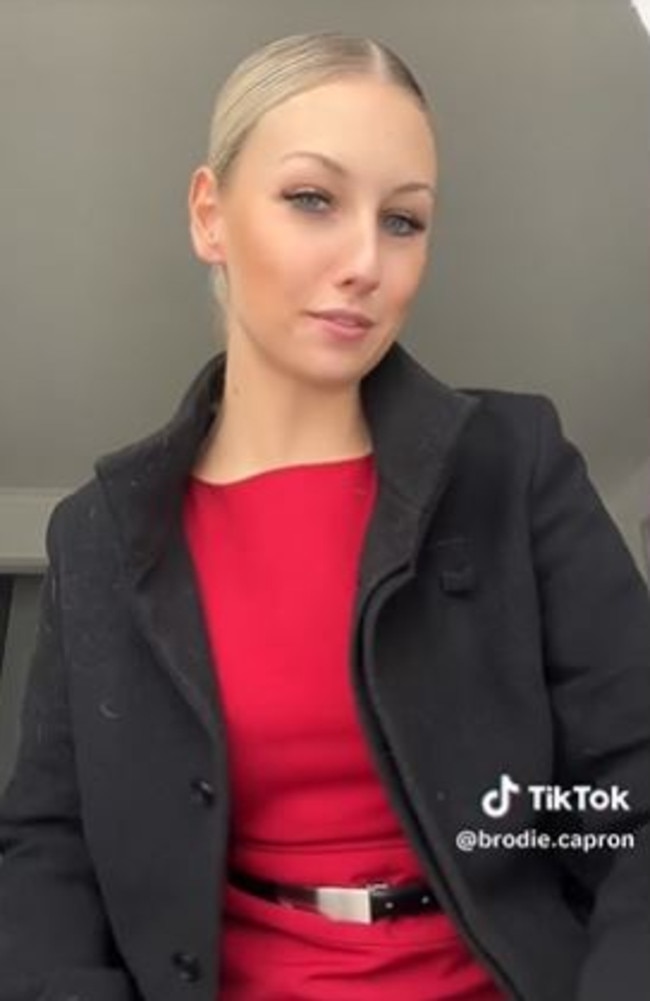 Virgin Australia flight attendant Brodie Capron shared a video addressing some of the most common questions she gets asked. Picture: TikTok/brodie.capron