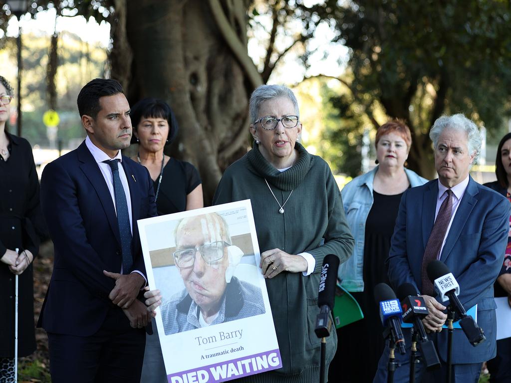 Independent Alex Greenwich with euthanasia advocates. Picture: Dylan Coker