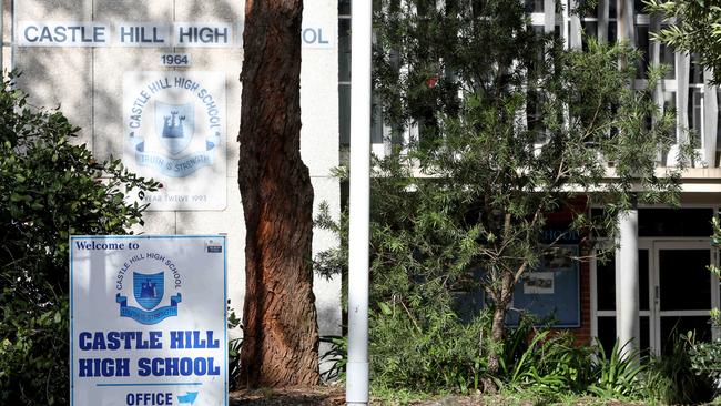 Students at Castle Hill High School were tasked with cleaning out a storeroom later found to be filled with airborne asbestos fibres. Picture by Damian Shaw