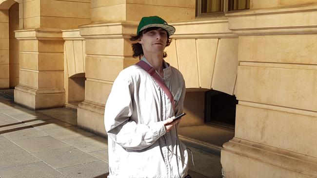 Ned Kelly Voakes outside the District Court, after he received a suspended, sentence for a drug-manufacturing operation that blew up a Camden Park, unit. Picture: Sean Fewster