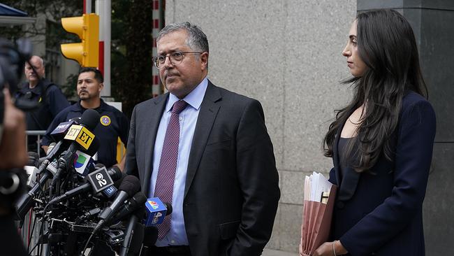 Lawyer for Sean Combs, Marc Agnifilo, speaks to the media after a hearing at US District Court in New York City. Picture: Getty Images