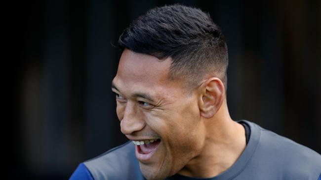 Israel Folau during a Wallabies training session at Leichhardt Oval.
