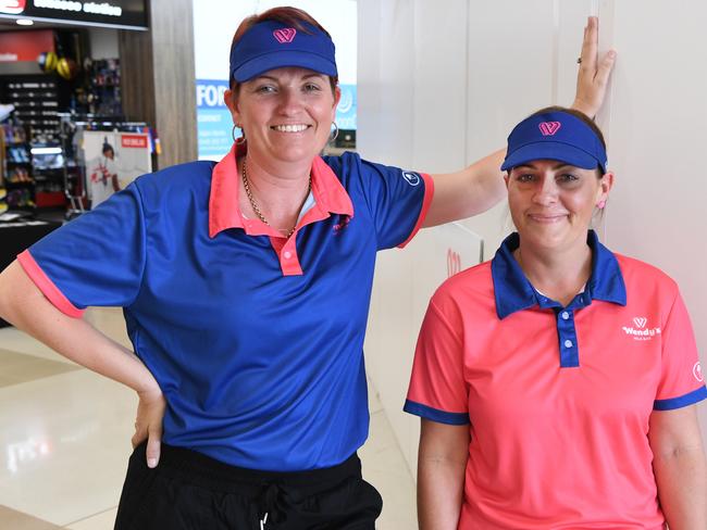 Anne Fursman and Kelly Welfare on the future site of Wendy's at the Yeppoon Central shopping centre