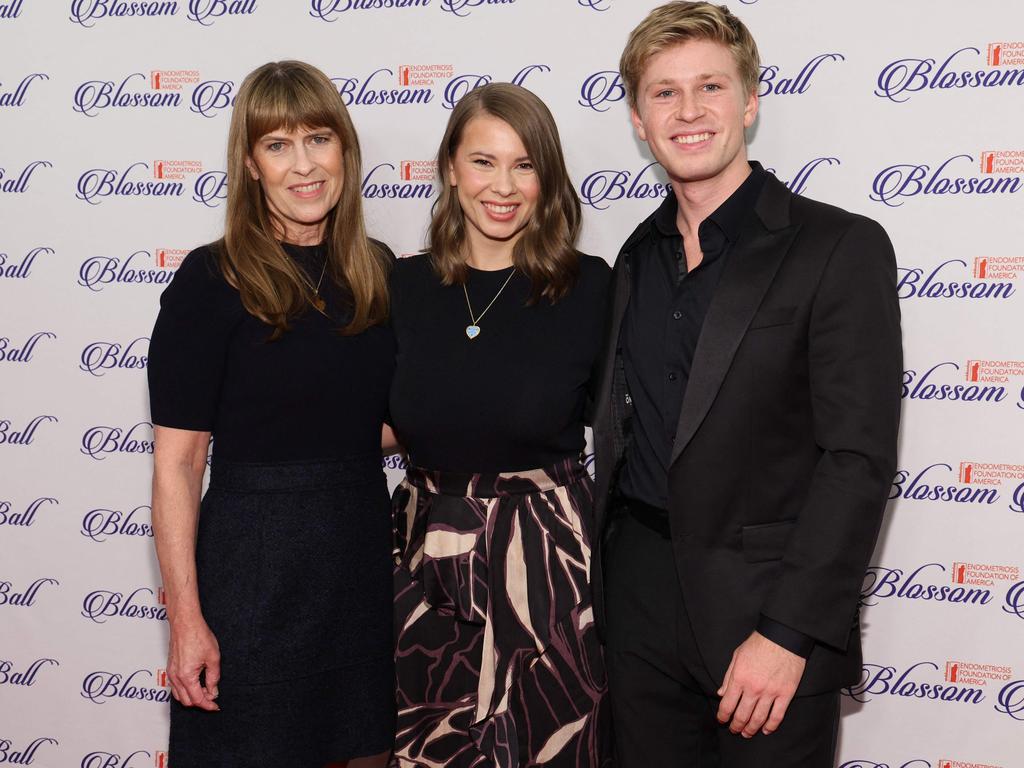 Terri Irwin, Bindi Irwin and Robert Irwin at the 12th Annual Endometriosis Foundation of America's Blossom Ball in New York last year. Picture: Getty Images