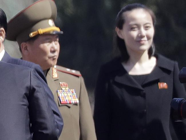 Kim Yo Jong, right, sister of North Korean leader Kim Jong Un, will be part of a North Korean delegation attending the Winter Olympics. Picture: AP/Wong Maye-E