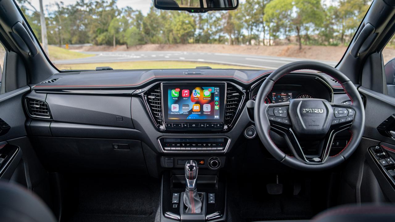 Isuzu’s four-wheel-drive has a large central touchscreen.