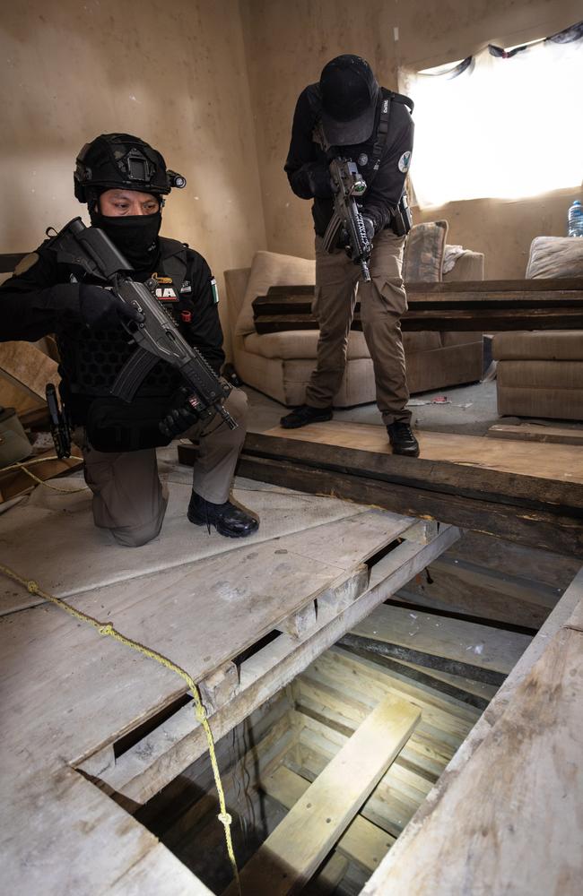 Drug cartels dug this tunnel near the Mexican and United States border. Picture: Jason Edwards