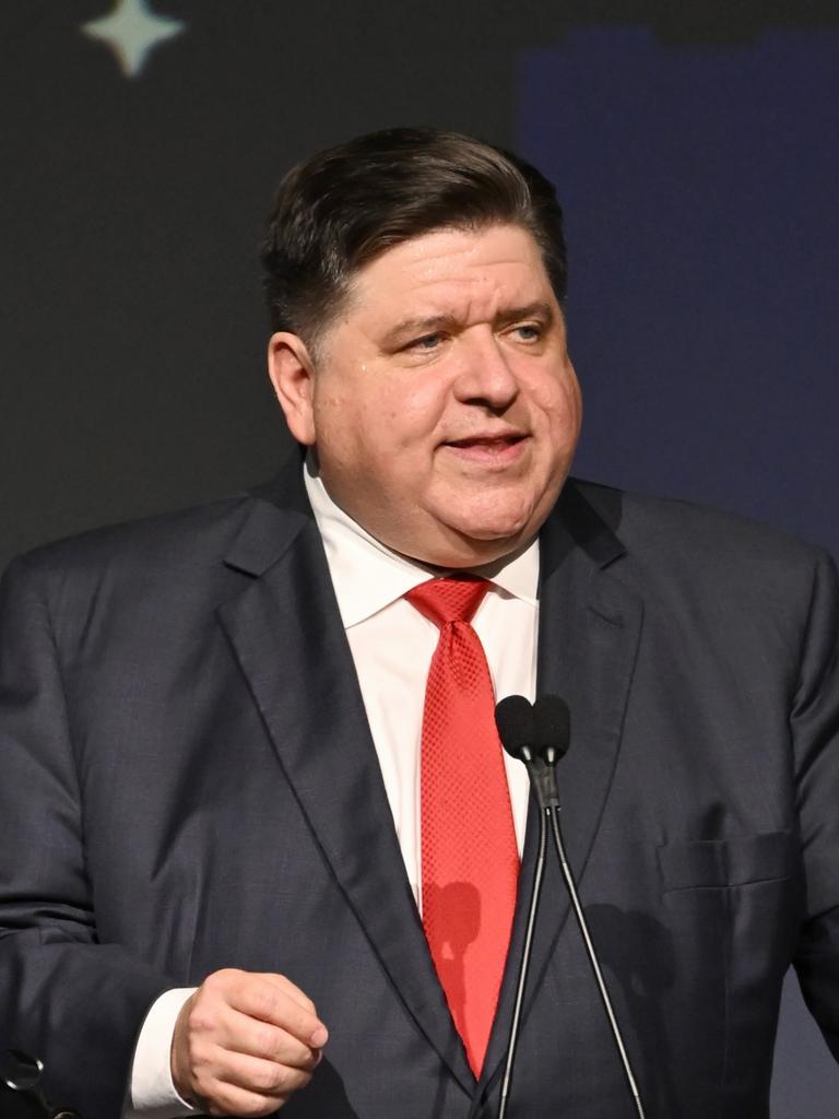 Governor of Illinois JB Pritzker backs Harris. Picture: Getty Images/The Democratic Party of Wisconsin