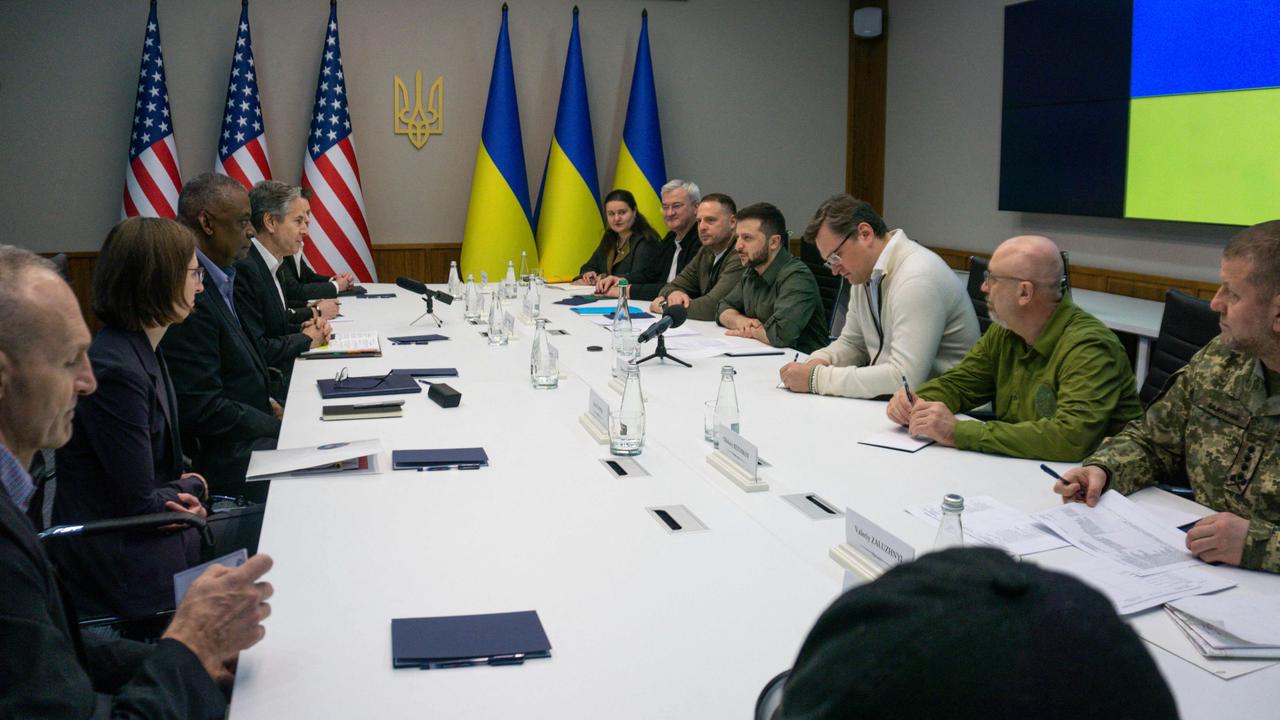 Blinken and Austin announced during the trip the gradual return of US diplomats to Ukraine starting "this week", a senior state department official said. Picture: US Department of Defense