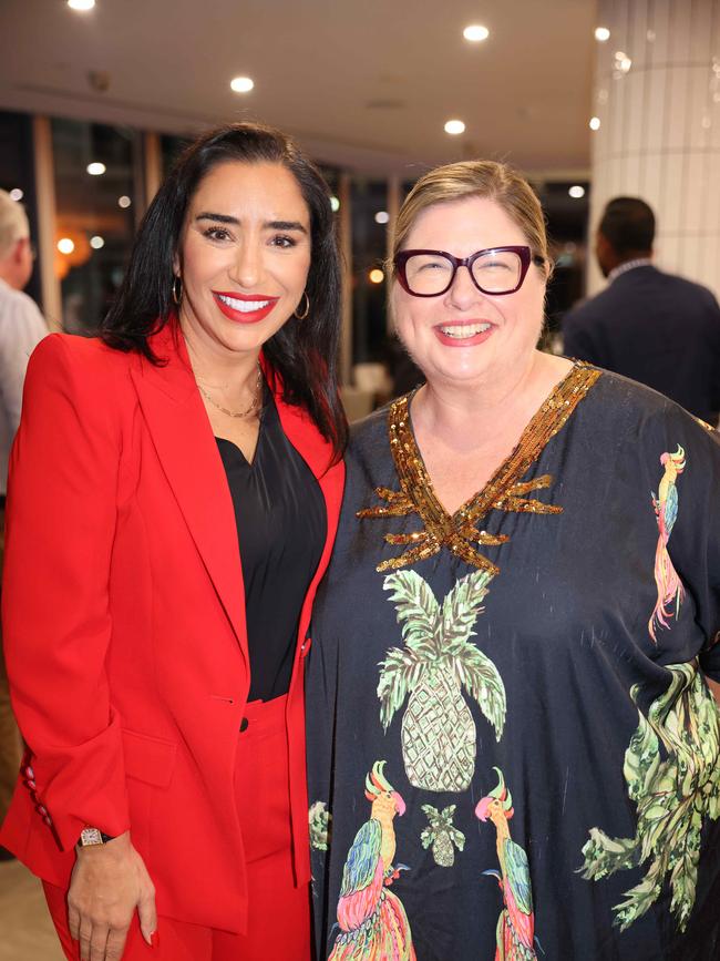 Kathrine Peereboom and Moyra Major at the Gold Coast Australian of the Year Awards 2025 at Sky Point for Gold Coast at Large. Picture, Portia Large.
