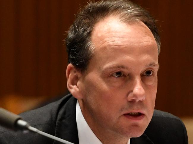 CANBERRA, AUSTRALIA - SEPTEMBER 13: Chair, James Shipton from The Australian Securities and Investments Commission (ASIC) appears during a public hearing in front of the Parliamentary Joint Committee on Corporations and Financial Services at Parliament House on September 13, 2019 in Canberra, Australia. The hearing is reviewing the performance and operation of the corporate regulator.  (Photo by Tracey Nearmy/Getty Images)