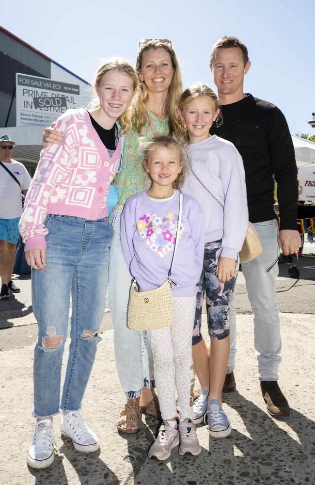 Arabelle, Lauren, Mia, Evie and Mat Gillard at CronullaFest at Cronulla on the 09/09/2023. Picture: Daily Telegraph/ Monique Harmer