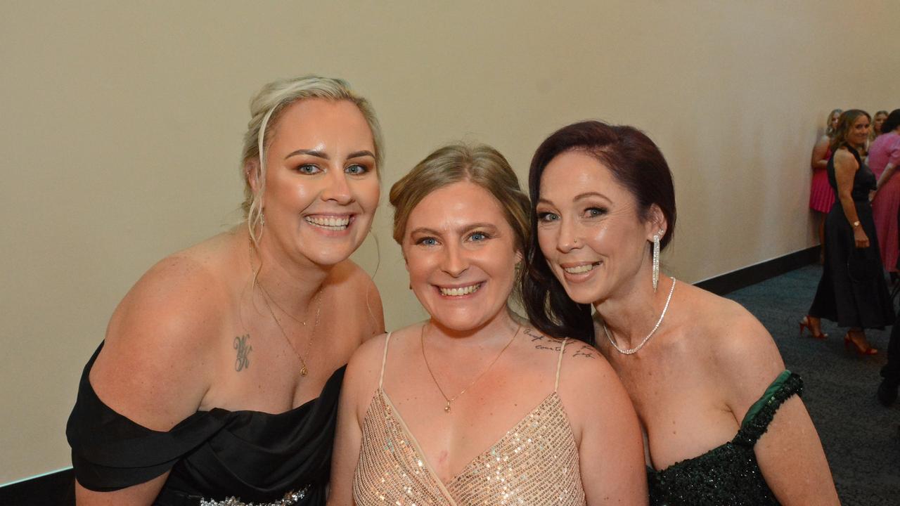 Chantel De Boer, Bianca McElroy and Debbie Hope at Harmony Early Learning Awards night at GCCEC, Broadbeach. Pic: Regina King