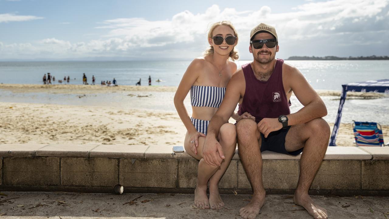 Australia Day at Bribie Island. Hannah Armstrong and Bill Marr, of Carseldine. Picture: Dominika Lis