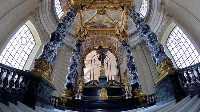 The canopy of the choir hiding the stairway to the tomb of late French Emperor Napoleon I, where his body was finally deposited in 1861. Picture: AFP