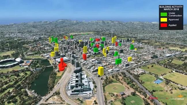 Video fly-through of 3D model of Adelaide CBD skyline