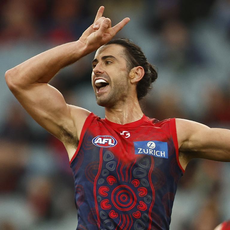 Brodie Grundy and the Demons have their eye on a top-four spot. Picture: Daniel Pockett/AFL Photos/via Getty Images