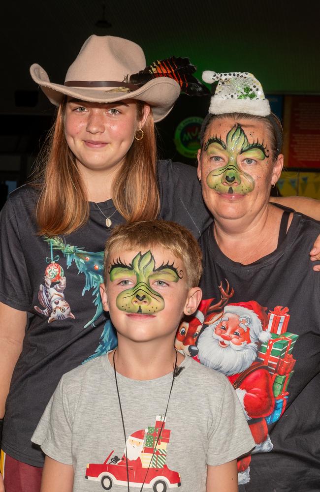 Hayley, Max and Justine at Christmas Carols Hosted by Sarina Surf Lifesaving Club Saturday 21 December 2024 Picture:Michaela Harlow