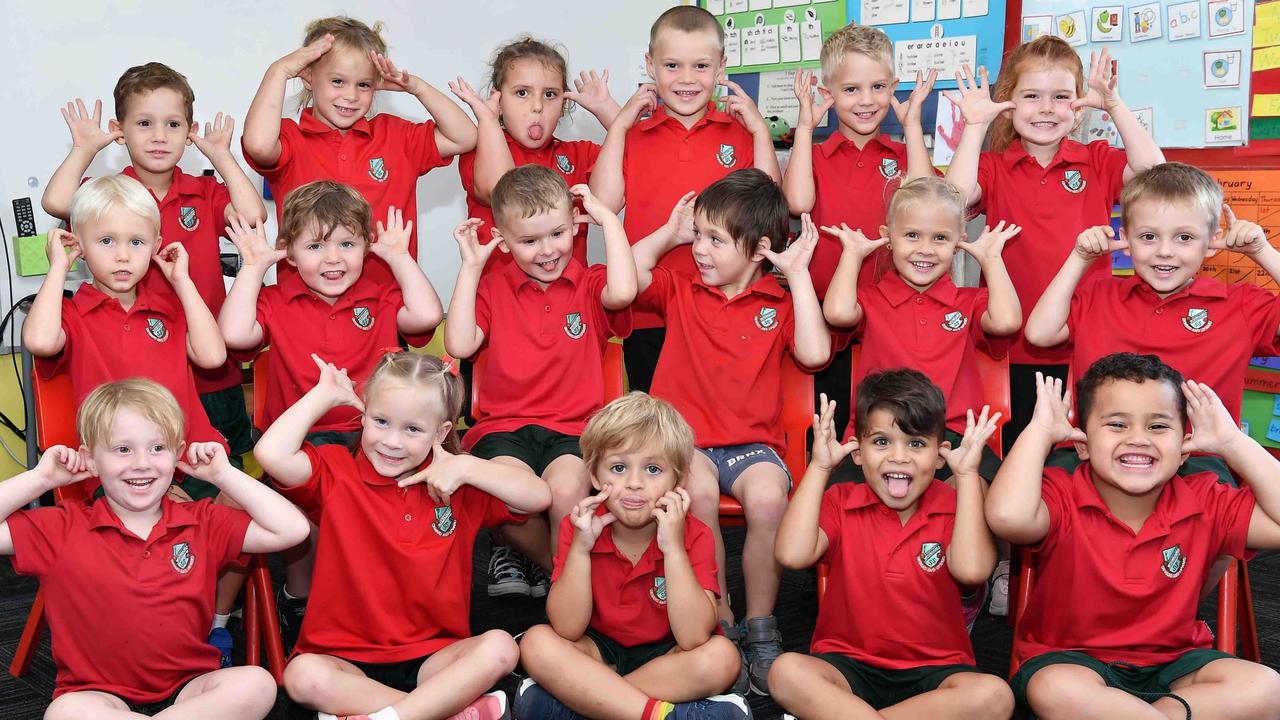 My First Year: Woongarra State School Prep G, (back) Harper, Noah, Fletcher, Issac, Nathan, Amani. (middle) Liam, Kai, Jaxon, Connor, Hannah, Katarina. (front) Grace, Elsie, Hudson, Dakota. Picture: Patrick Woods.