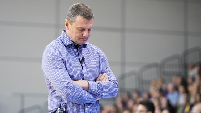 Melbourne Boomers coach Guy Molloy was a picture of disappointment this week. Picture: Michelle Couling Photography