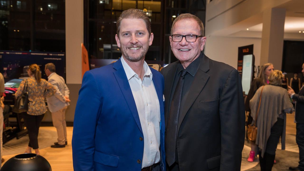 Ben Foster and Geoffrey Schuhkraft at the Women in Sport Summit at QT Hotel Surfers Paradise. Picture: Steven Grevis.