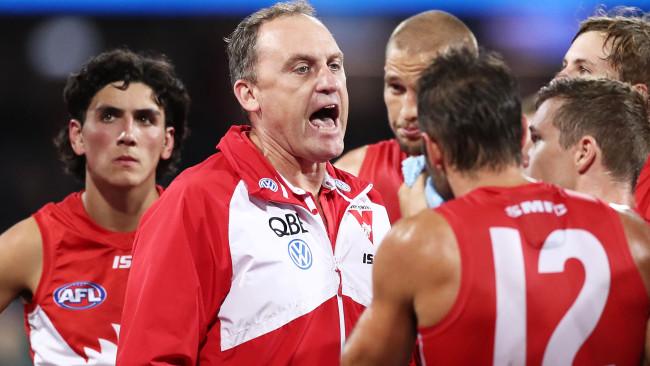 The Sydney Swans are confident John Longmire is the man to lead the club’s rebuild. Picture: Getty Images